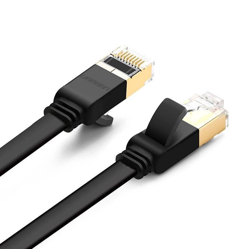 PATCH CORD U/FTP Ugreen Cat7, "NW106" fire din cupru, flat cable, viteza maxima 10 Gbps, 3m, negru "11262" (timbru verde 0.08 lei) - 6957303882625 - imagine 2