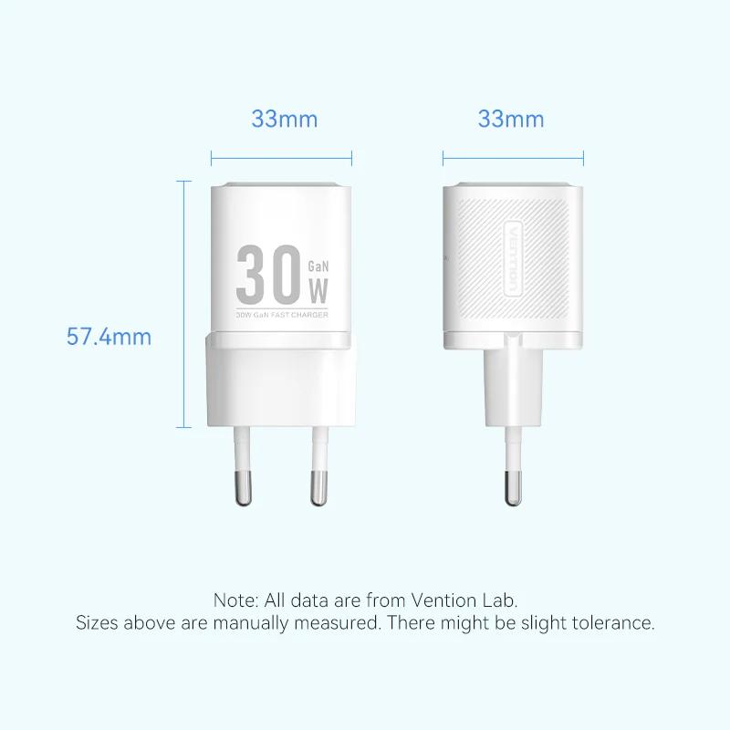 Alimentator retea Vention, 30W, 1 x USB-C, alb, "FEZW0-EU" (timbru verde 0.08 lei) -6922794790223 - imagine 2