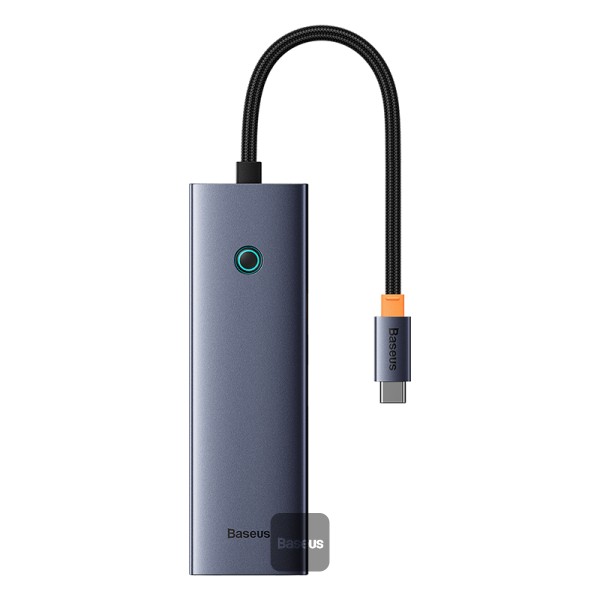 DOCKING STATION Baseus UltraJoy 7 in 1, input USB Type-C, output HDMI4K@60Hz x 1, USB3.0 x 2, PD x 1, card reader SD/micro SD x 1, RJ45 x 1, gri "B00052805813-00" (timbru verde 0.18 lei) - 6932172630744 - imagine 2