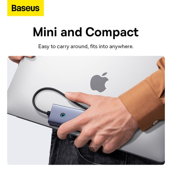 DOCKING STATION Baseus UltraJoy 7 in 1, input USB Type-C, output HDMI4K@60Hz x 1, USB3.0 x 2, PD x 1, card reader SD/micro SD x 1, RJ45 x 1, gri "B00052805813-00" (timbru verde 0.18 lei) - 6932172630744 - imagine 4