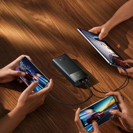 POWER BANK Baseus EnerFill FP41, 2 x USB Type-C, 2 x USB, 1 x micro USB, include cablu USB Type-C la USB Type-C 20V/3A 30cm, capacitate 30000mAh 22.5W, negru "E0027K00" (timbru verde 0.98 lei) - 6932172691844 - imagine 5