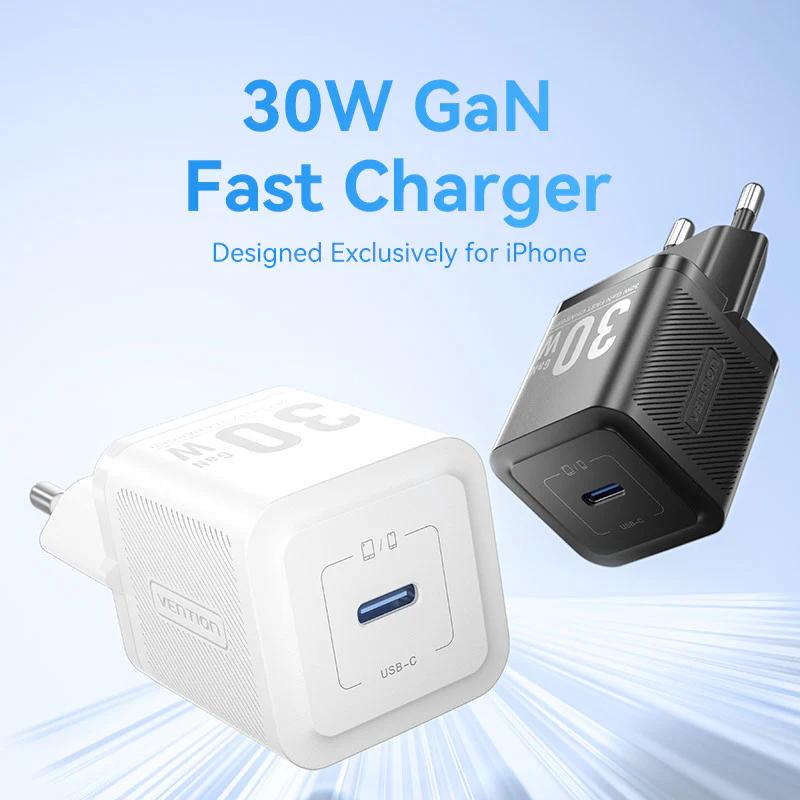 Alimentator retea Vention, 30W, 1 x USB-C, negru, "FEZB0-EU" (timbru verde 0.08 lei) -6922794790216 - imagine 2