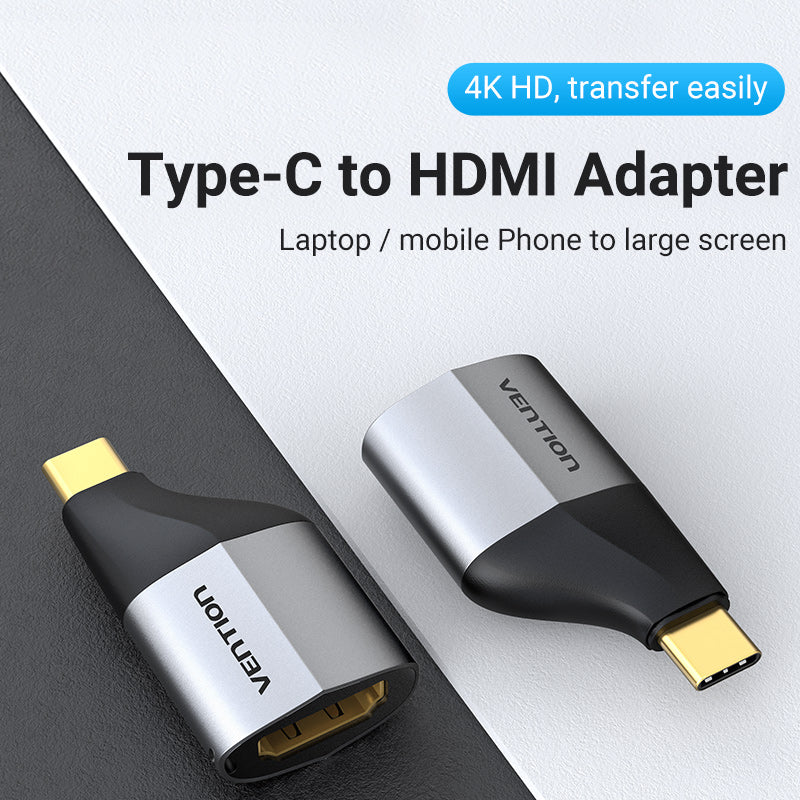Adaptor video Vention, USB-C (T) la HDMI (M), OTG, rezolutie 4K la 60Hz, gri, "TCAH0" (timbru verde 0.08 lei) - 6922794742529 - imagine 2