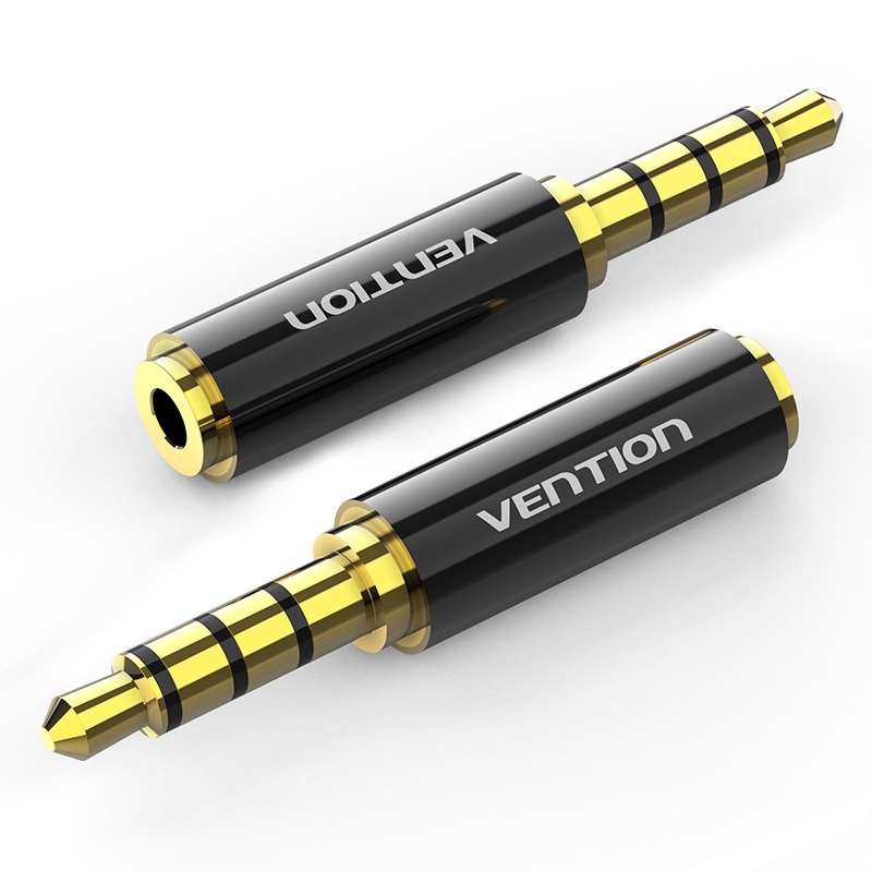 Adaptor audio Vention, Jack 3.5mm (T) la Jack 2.5mm (M), 2.1 canale, conectori auriti, negru, "BFBB0" (timbru verde 0.08 lei) - imagine 2