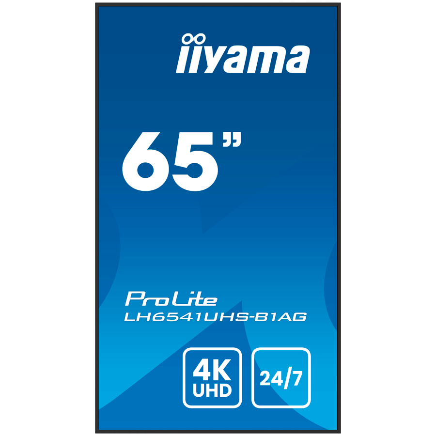 65" 3840x2160, 4K UHD IPS panel, 1% Haze, Landscape and Portrait mode, Speakers 2x 10W , 3x HDMI, 500cd/m2, Media Play USB Port, Control LAN / RS232C, VESA 500x500 -wallmount included - imagine 2