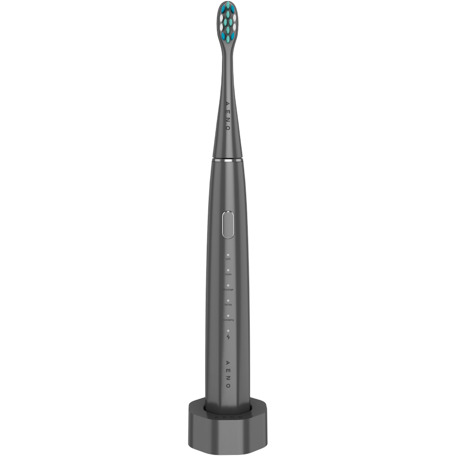 Wireless Tooth Brush, Grey, 3 Brush Heads, 1400mAh, Function: Soft, Clean, Massage, White, Sweep - imagine 2