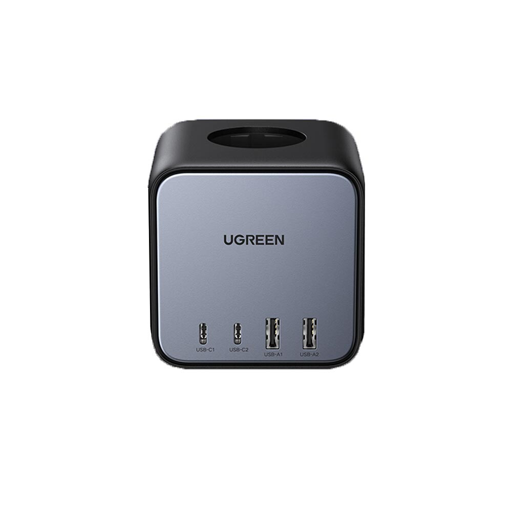 INCARCATOR RETEA Ugreen, "CD268", Powerstrip, Quick Charge 65W, 3 x AC, 2 x USB Type-C Output 5V/3A, 2 x USB, include cablu lungime 1.8m, gri "60113" (timbru verde 0.18 lei) - 6957303861132 - imagine 2