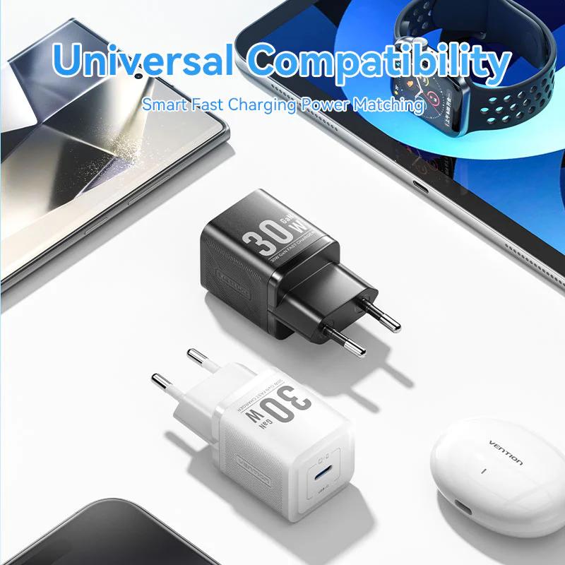 Alimentator retea Vention, 30W, 1 x USB-C, negru, "FEZB0-EU" (timbru verde 0.08 lei) -6922794790216 - imagine 3