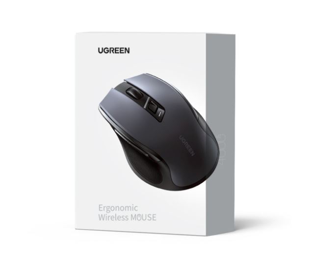 MOUSE Ugreen, "MU006" PC sau NB, wireless 2.4GHz, optic, 3/1 butoane/scroll, 4000 dpi, negru "90545" (timbru verde 0.18 lei) - 6957303895458 - imagine 3