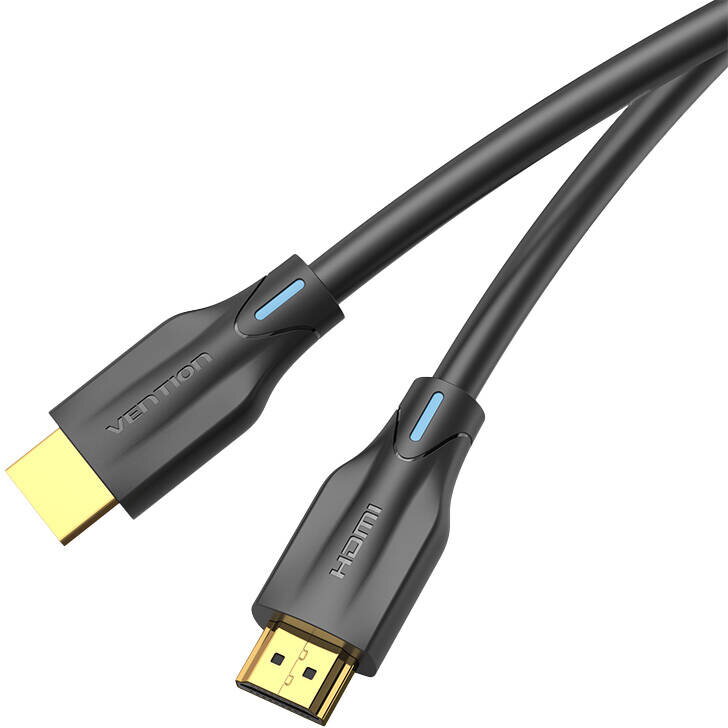 Cablu video Vention, HDMI(T) la HDMI(T), 2m, rezolutie maxima 8K la 60Hz/4K la 120Hz, conectori auriti, cupru/argint, invelis PVC, negru, "AANBH" (timbru verde 0.18lei) - 6922794743502 - imagine 2