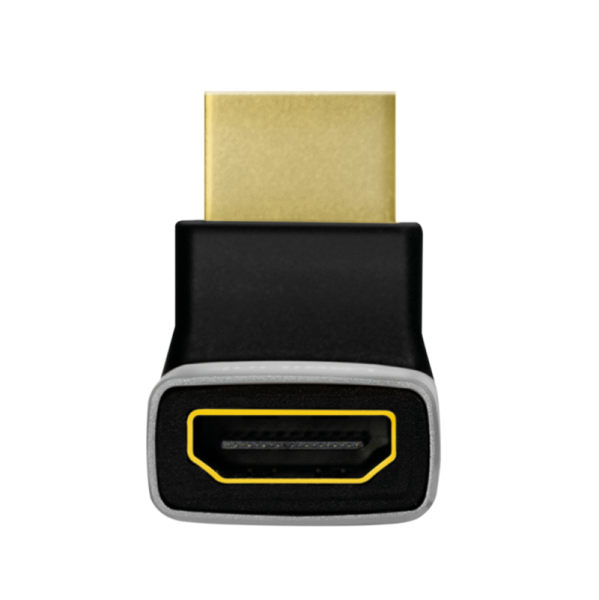 ADAPTOR video LOGILINK, HDMI (T) la HDMI (M), conectori auriti, rezolutie maxima 8K (7680 x 4320) la 60 Hz, 270 grade, negru-gri, "AH0007A" (timbru verde 0.03 lei) - imagine 3