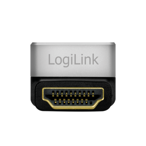 ADAPTOR video LOGILINK, HDMI (T) la HDMI (M), conectori auriti, rezolutie maxima 8K (7680 x 4320) la 60 Hz, 270 grade, negru-gri, "AH0007A" (timbru verde 0.03 lei) - imagine 4