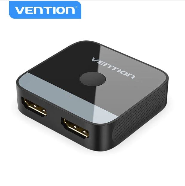 Switch video Vention, HDMI(M) la 2 x HDMI(M), rezolutie maxima 4K la 60Hz, conectori auriti, dublu sens, invelis acrilic si ABS, negru, „AKOB0” (timbru verde 0.18lei) –  6922794769076