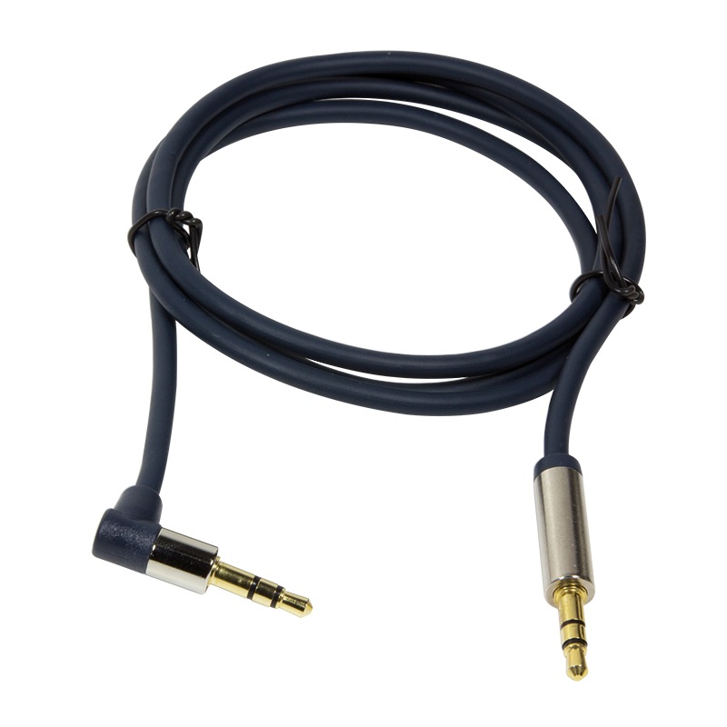 CABLU audio LOGILINK stereo (3.5 mm jack T/T), 3m, conectori auriti, un conector 90 grade, albastru "CA11300" (timbru verde 0.18 lei)