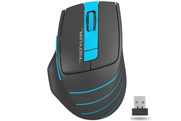 MOUSE A4tech, gaming, wireless, 2.4GHz, optic, 2000 dpi, butoane/scroll 6/1, buton selectare viteza, negru / albastru, „FG30 Blue” (timbru verde 0.18 lei)