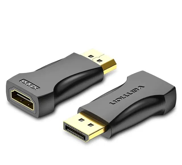 Adaptor video Vention, DisplayPort(T) la HDMI(M), , rezolutie maxima 4K la 30Hz, conectori auriti, cupru, invelis PVC, negru, „HBPB0” (timbru verde 0.18lei) –  6922794752610