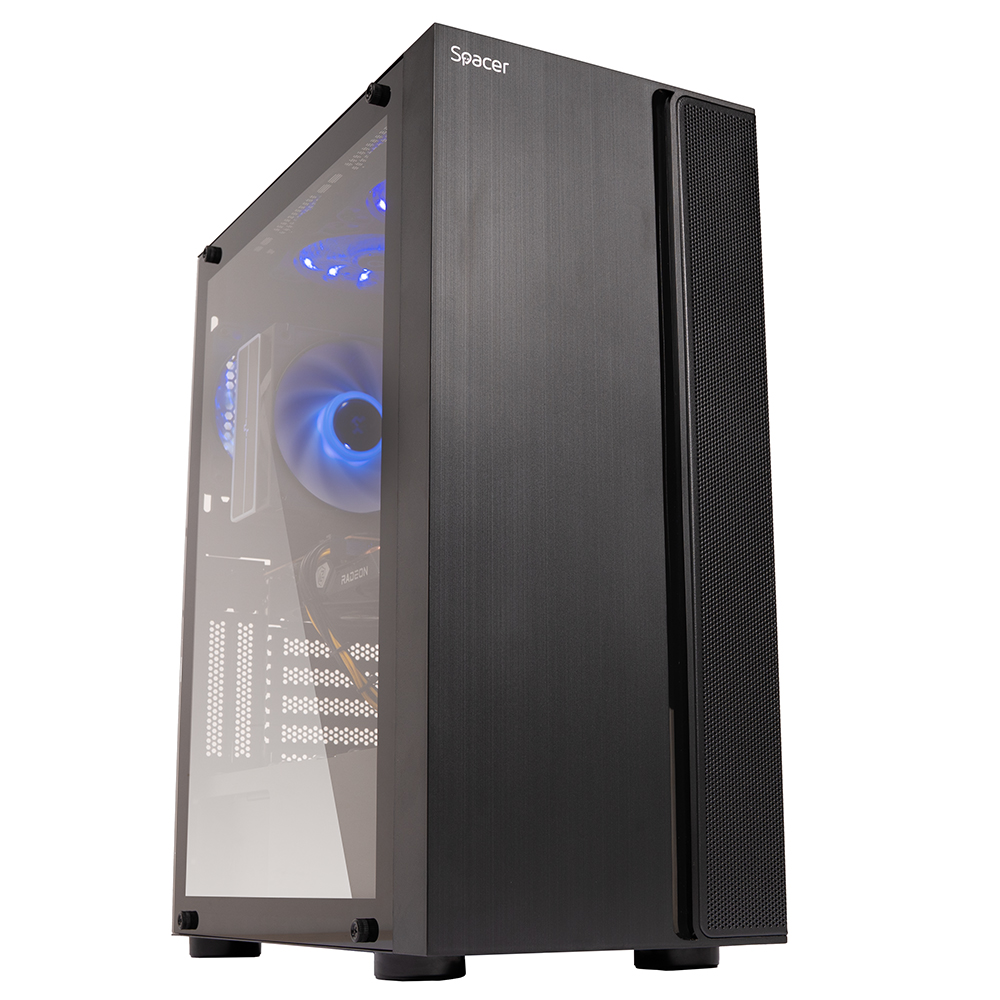 Sistem Desktop PC Gaming Spacer Dominator, i5-14400F, 32GB DDR4, 1TB SSD, RX 6500 XT 8GB GDDR6, no OS, negru, "SPACER-Dominator" (timbru verde 7 lei) - 5949046616125