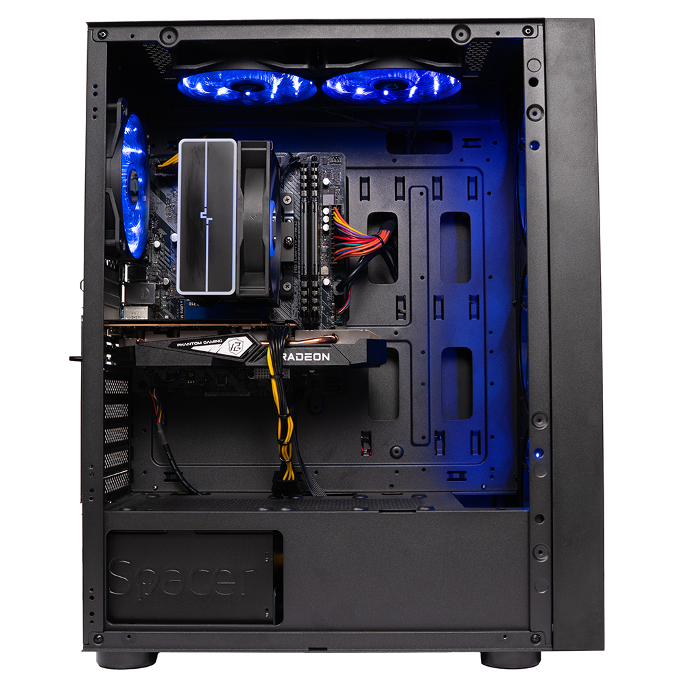 Sistem Desktop PC Gaming Spacer Dominator, i5-14400F, 32GB DDR4, 1TB SSD, RX 6500 XT 8GB GDDR6, no OS, negru, "SPACER-Dominator" (timbru verde 7 lei) - 5949046616125 - imagine 3