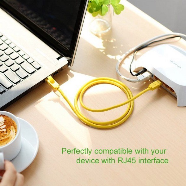 PATCH CORD UTP Ugreen Cat5e, "NW103" fire din cupru, viteza maxima 100 Mbps, 1m, galben "11230" (timbru verde 0.08 lei) - 6957303882304 - imagine 3