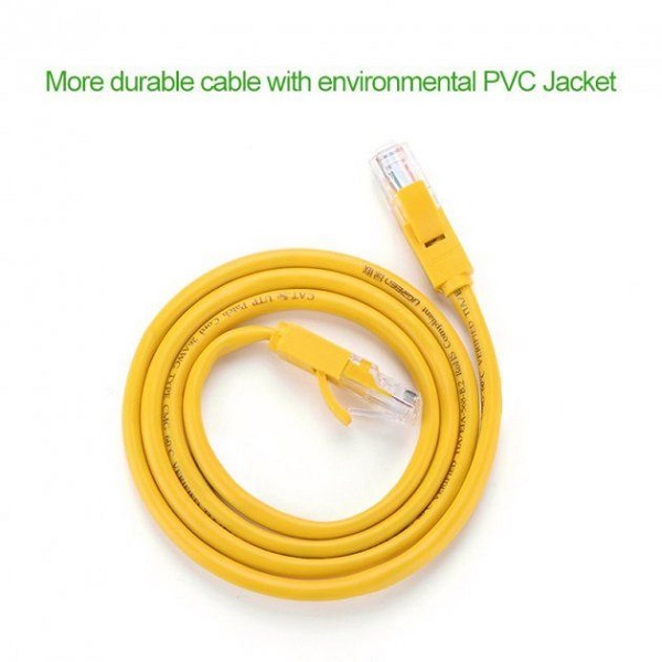 PATCH CORD UTP Ugreen Cat5e, „NW103” fire din cupru, viteza maxima 100 Mbps, 1m, galben „11230” (timbru verde 0.08 lei) – 6957303882304