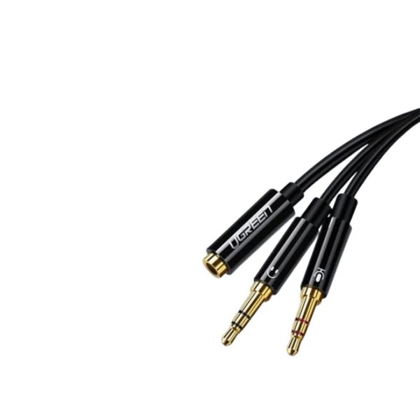 CABLU audio Ugreen, "AV140" stereo 2 x 3.5 mm jack (T) la 3.5 mm jack (M), 0.20 m, conectori auriti, negru "20898" (timbru verde 0.18 lei) - 6957303828982