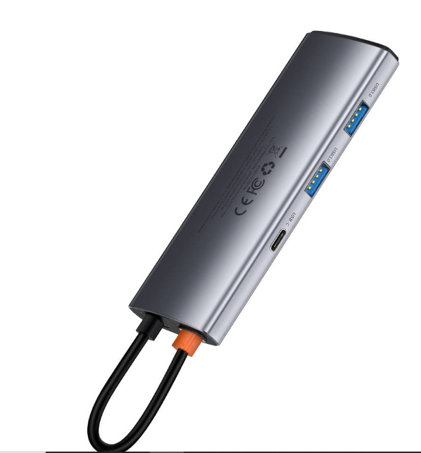 DOCKING Station Baseus Metal Gleam,conectare PC USB-C,USB 3.0x2,USB-Cx1,SDx1, MicroSDx1, USB-Cx1 PD 100W 5V/9V/14.5V/20V 5A(Max.),HDMIx1/4K/30Hz,gri "WKWG020113" (timbru verde 0.18 lei)-6932172602635 - imagine 3