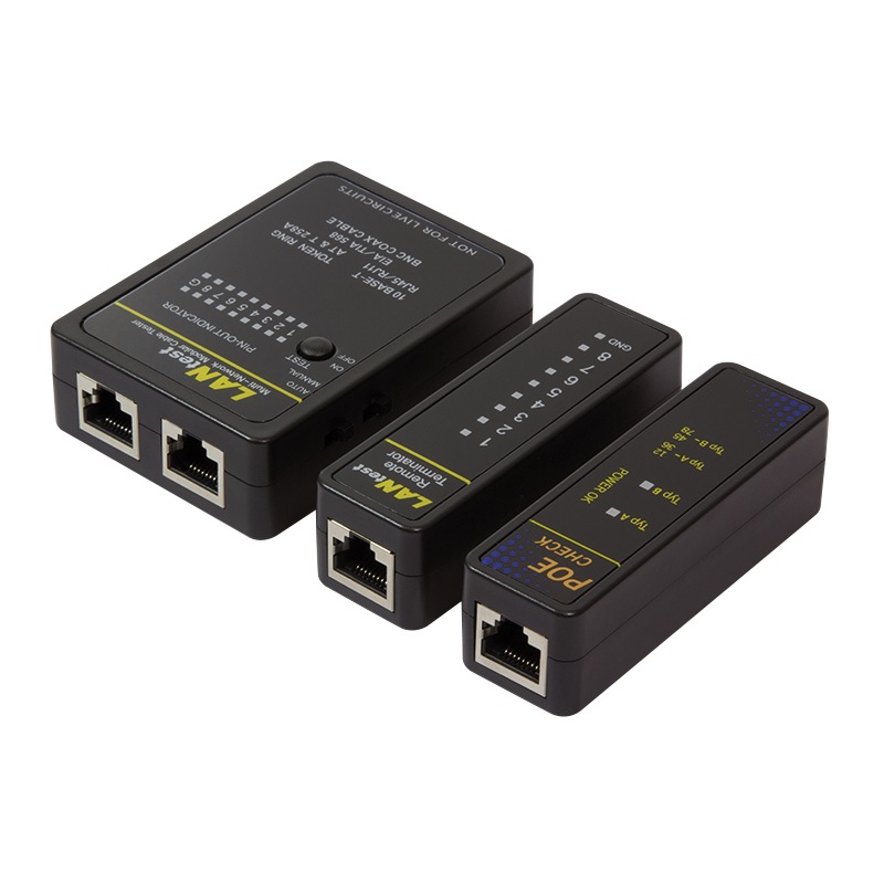 TESTER CABLU RETEA LOGILINK, pt. cablu UTP, FTP, coaxial, conector RJ45, RJ11, RJ12, BNC, with PoE finder, "WZ0015P" (timbru verde 0.8 lei)