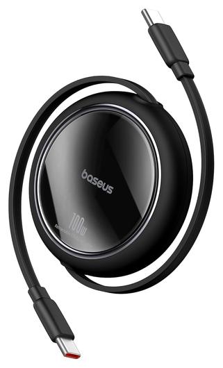 CABLU alimentare si date Baseus Free2Pull, Fast Charging Data Cable pt. smartphone, retractabil, USB Type-C la USB Type-C 100W, 2m, contine 2 bucati, negru „P10364500113-08” (timbru verde 0.08 lei) – 6932172687687