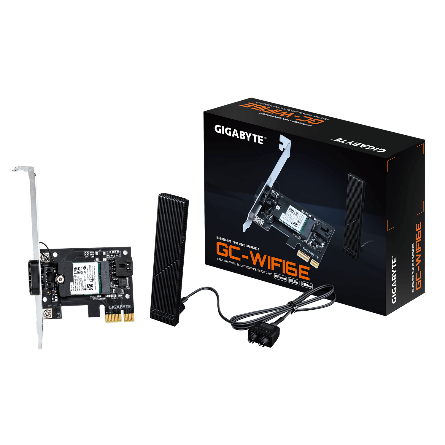 Adaptor wireless GIGABYTE Placa de retea Wireless GC-WIFI6E, Wi-Fi 6E, Bluetooth 5.2, PCIe "GC-WIFI6E" - imagine 2