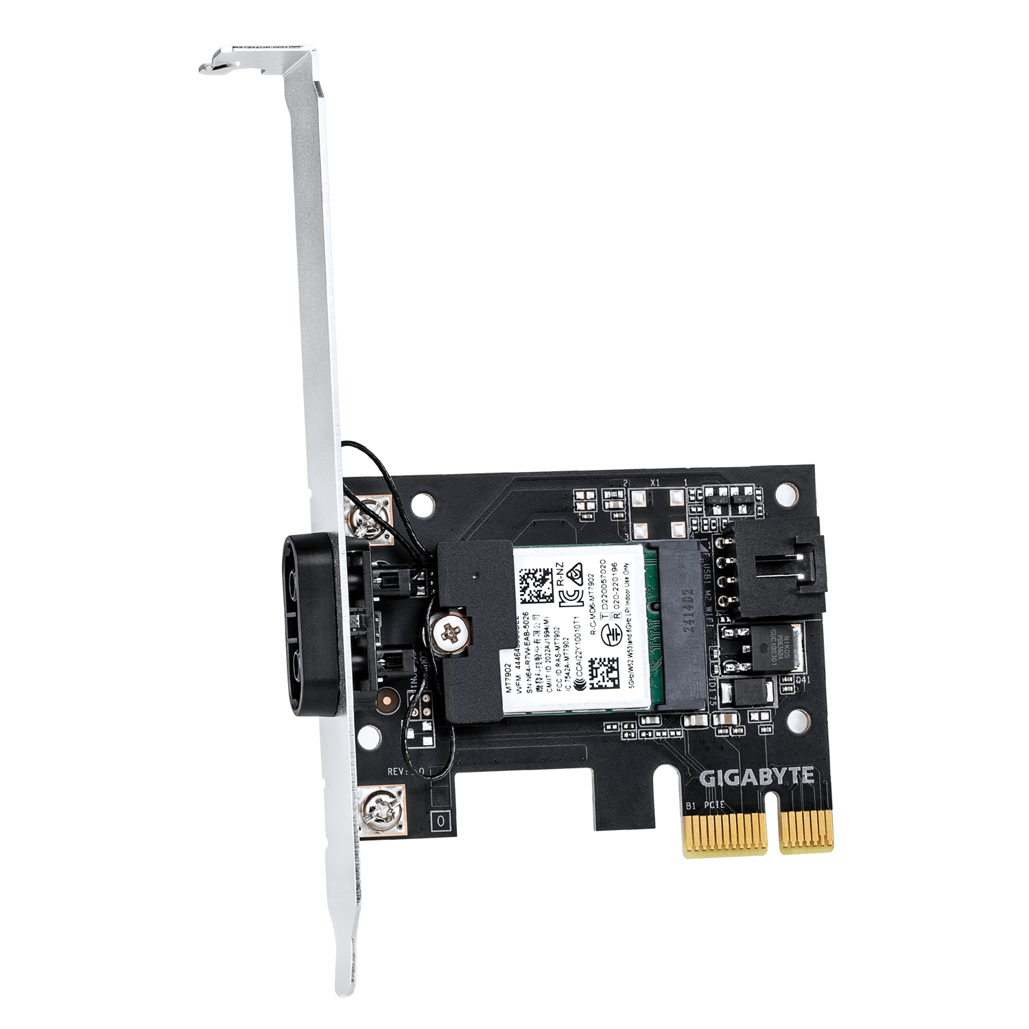 Adaptor wireless GIGABYTE Placa de retea Wireless GC-WIFI6E, Wi-Fi 6E, Bluetooth 5.2, PCIe "GC-WIFI6E" - imagine 3