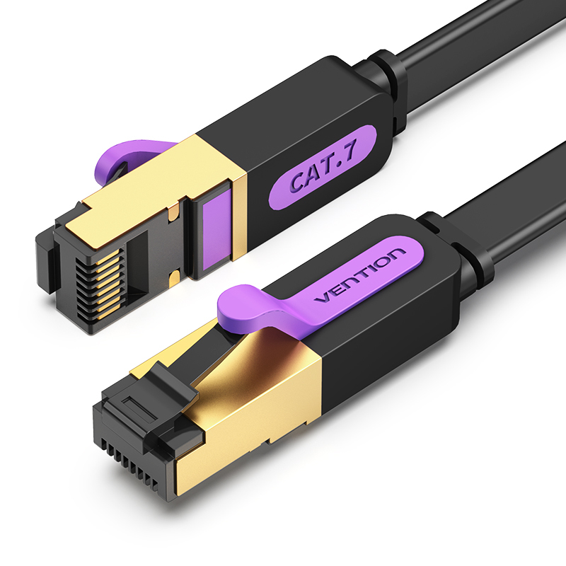 Patch cord SFTP Vention, Cat. 7, RJ-45 (T) la RJ-45 (T), 10m, AWG 28, 10Gbps, ecranat, conectori auriti, negru, „ICABL” (timbru verde 0.08 lei) – 6922794729872