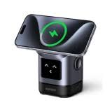 INCARCATOR wireless Ugreen Qi 15W, "W709" compatibilitate IPhone + AirPods, prindere magnetica, cablu Type-C la Type-C 1m inclus, gri "45775" (timbru verde 0.18 lei) - 6941876247752 - imagine 2