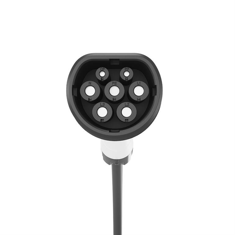 CABLU incarcare auto EV GEMBIRD, Type 2 (T) la Type 2 (M), 16A, trifazat, 11KW, cablu 5x2.5mm2 + 1x0.75mm2, IP55, 8m, black, "EV-T2MF-11KW-8M" (timbru verde 0.8 lei) - imagine 2