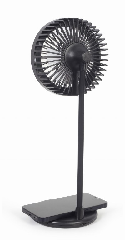 LAMPA BIROU LED Gembird, 3-in-1, incarcare wireless, putere 10W, ventilator 3 viteze, alimentator USB neinclus, negru "TA-WPC10-LEDFAN-01" (timbru verde 0.18 lei) - imagine 2