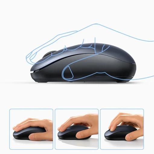 MOUSE Ugreen, "MU105" PC sau NB, wireless 2.4GHz, optic, 3/1 butoane/scroll, 2400 dpi, include baterie, albastru "90550" (timbru verde 0.18 lei) - 6957303895502 - imagine 2