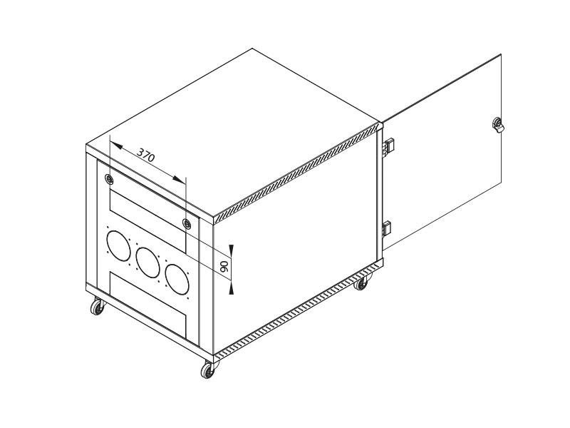 TRITON RACK PODEA 19" 12U 600X1000 GRI - imagine 3