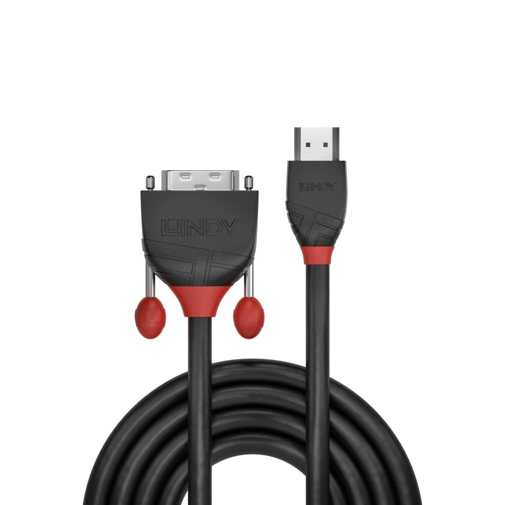 Lindy 1m HDMI to DVI-D Cable, Black Line - imagine 3