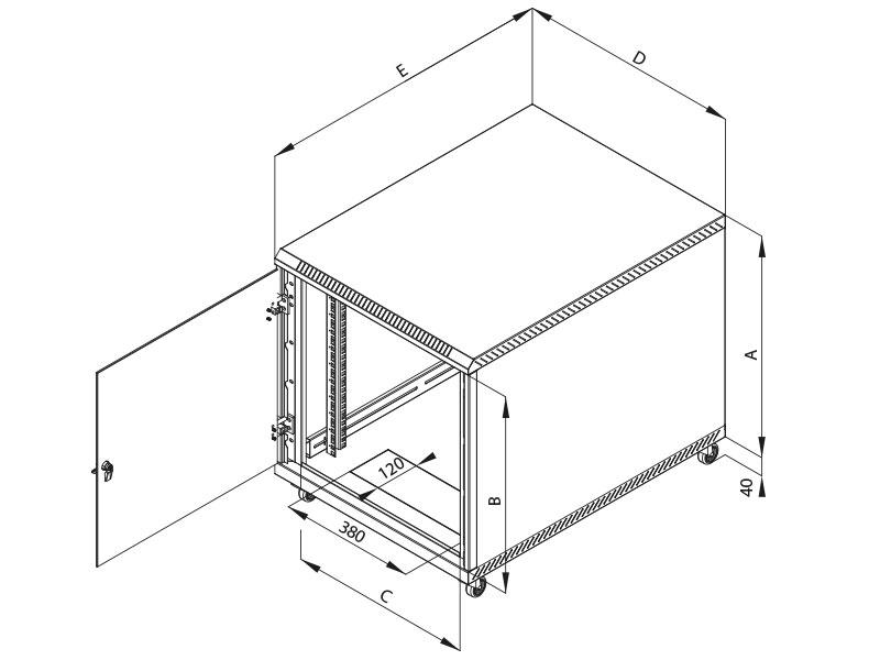 TRITON RACK PODEA 19" 12U 600X1000 GRI - imagine 2