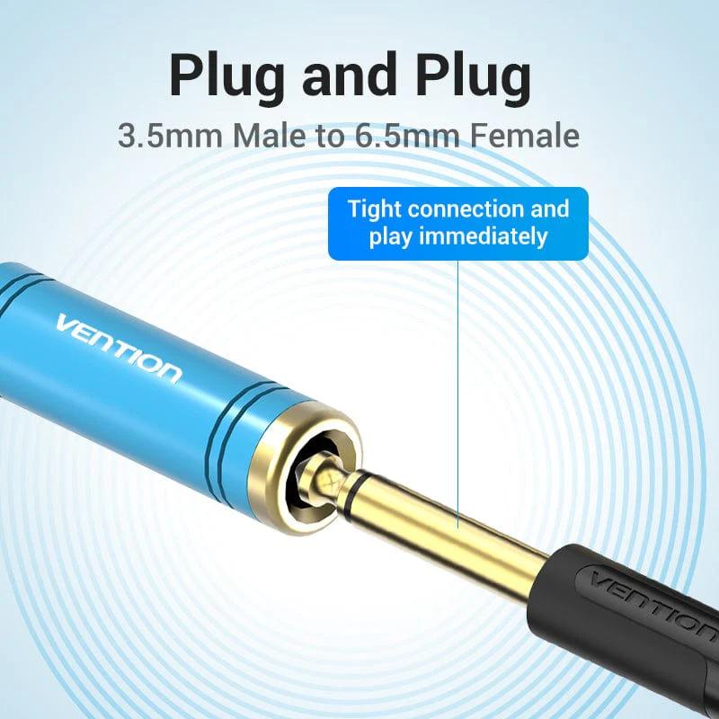 Adaptor audio Vention, Jack 6.35mm (M) la Jack 3.5mm (T), conectori auriti, albastru, "VAB-S04-L" (timbru verde 0.08 lei) - imagine 4