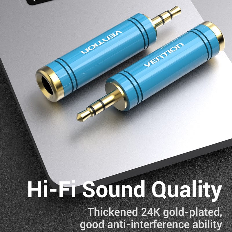 Adaptor audio Vention, Jack 6.35mm (M) la Jack 3.5mm (T), conectori auriti, albastru, "VAB-S04-L" (timbru verde 0.08 lei) - imagine 5