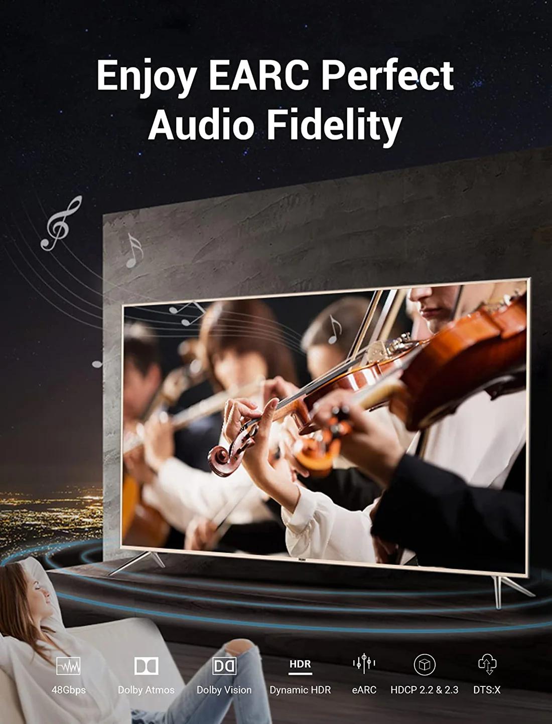 Cablu video Vention, HDMI (T) la HDMI (T), 3m, rezolutie 8K la 60Hz, conectori auriti, negru, "AANBI" (timbru verde 0.08 lei) - 6922794743519 - imagine 4