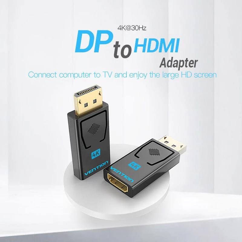 Adaptor video Vention, DisplayPort (T) la HDMI (M), rezolutie 4K la 30Hz, negru, "HBMB0" (timbru verde 0.08 lei) - 6922794746510 - imagine 2