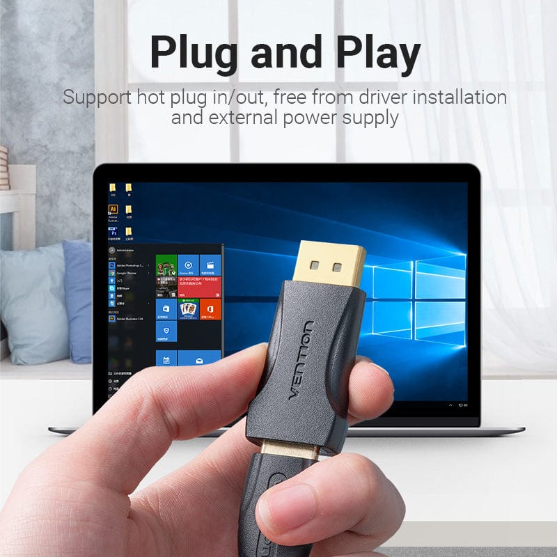 Adaptor video Vention, DisplayPort (T) la HDMI (M), rezolutie 1080p la 60Hz, negru, "HBOB0" (timbru verde 0.08 lei) - 6922794752603 - imagine 3