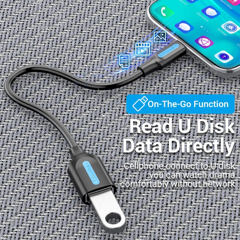Adaptor USB Vention, OTG, USB-C (T) la USB 3.1 gen 1(M), 5Gbps, 0.15m, PVC, negru, "CCVBB" (timbru verde 0.08 lei) -6922794749412 - imagine 4