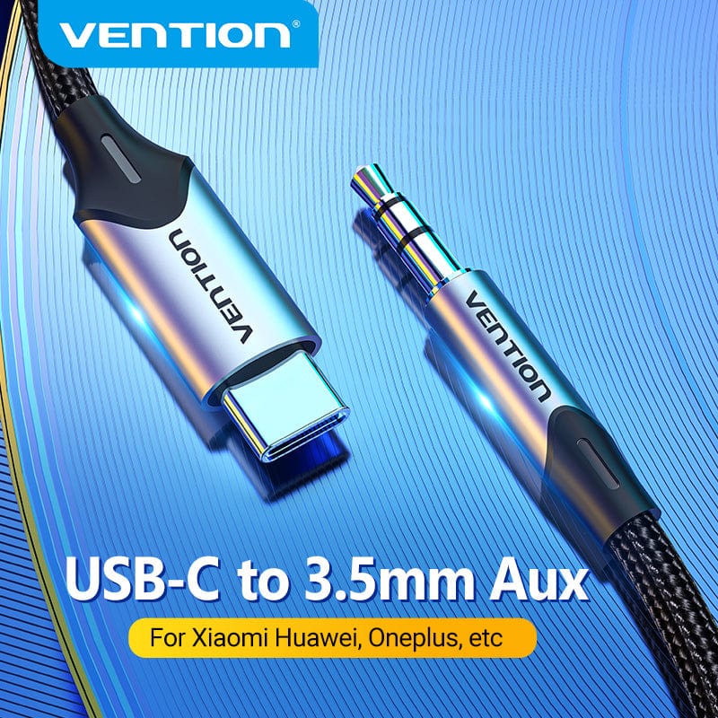 Cablu audio Vention, USB-C (T) la Jack 3.5mm (T), 1m, negru, "BGKHF" (timbru verde 0.08 lei) -6922794751132 - imagine 2