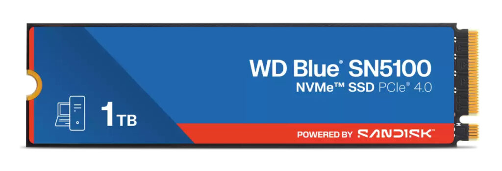 SSD WD Blue SN5100 1TB M.2 2280 PCIe Gen4 x4 NVMe QLC 3D, Read/Write: 7100/6700 MBps, IOPS 1000K/1300K, TBW: 600 „WDS100T5B0E-00CPE0”