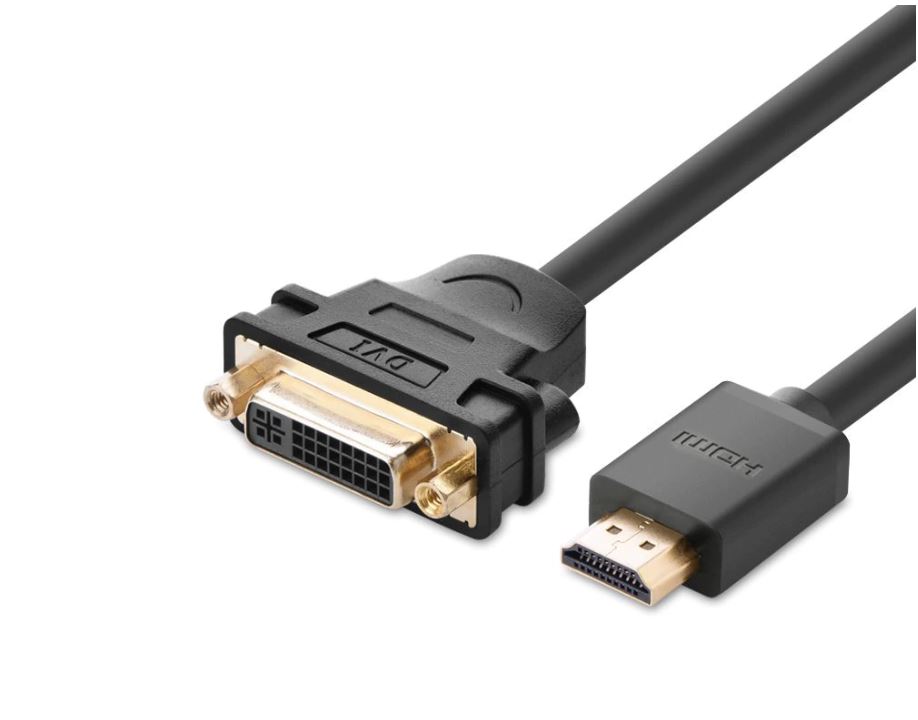 CABLU video Ugreen, HDMI (T) la DVI (M), rezolutie maxima FHD (1920 x 1080), conectori auriti, 0.2m, negru "20136" (timbru verde 0.8 lei)) - 6957303821365 - imagine 2