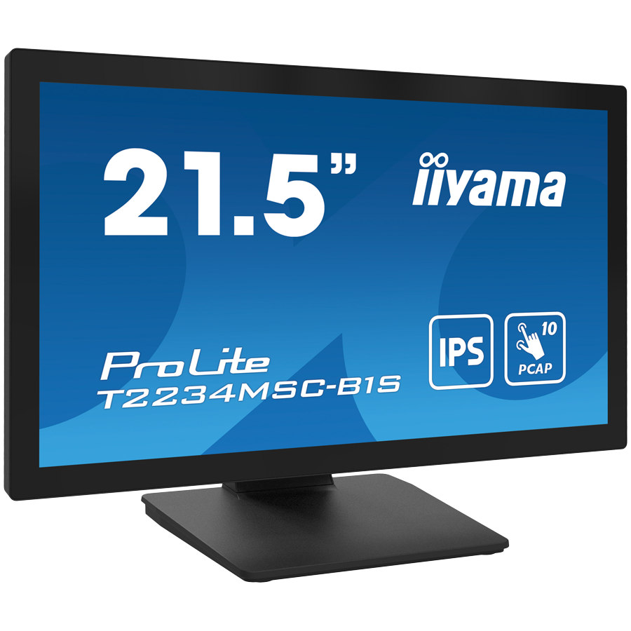 IIYAMA Monitor LED T2234MSC-B1S 22" Full HD 10pt touchscreen featuring IPS 350 cd/m2 1000:1 8ms projective capacitive VGA HDMI DP "T2234MSC-B1S" (timbru verde 7 lei) - imagine 2