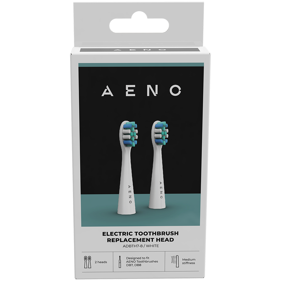 AENO Replacement toothbrush heads, White, Dupont bristles, 2pcs in set (for ADB0007/ADB0008) - imagine 2