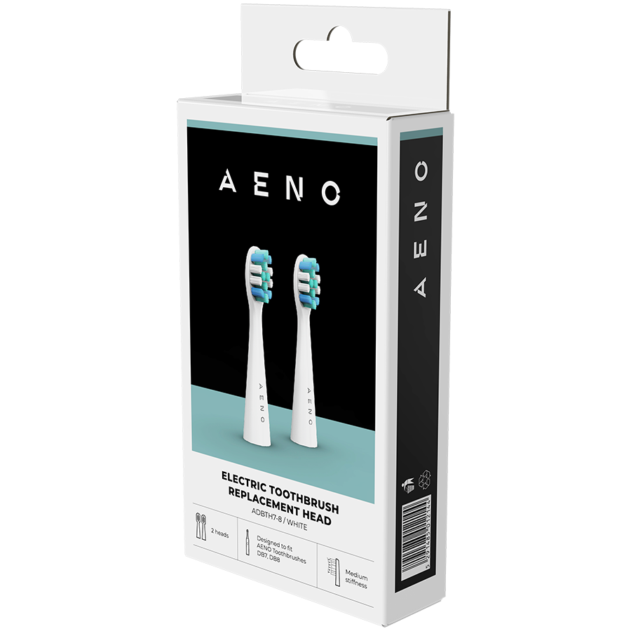 AENO Replacement toothbrush heads, White, Dupont bristles, 2pcs in set (for ADB0007/ADB0008) - imagine 3